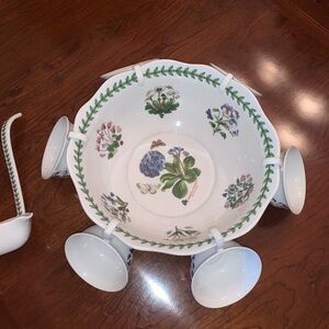 Botanical Garden Floral Punch Bowl Set